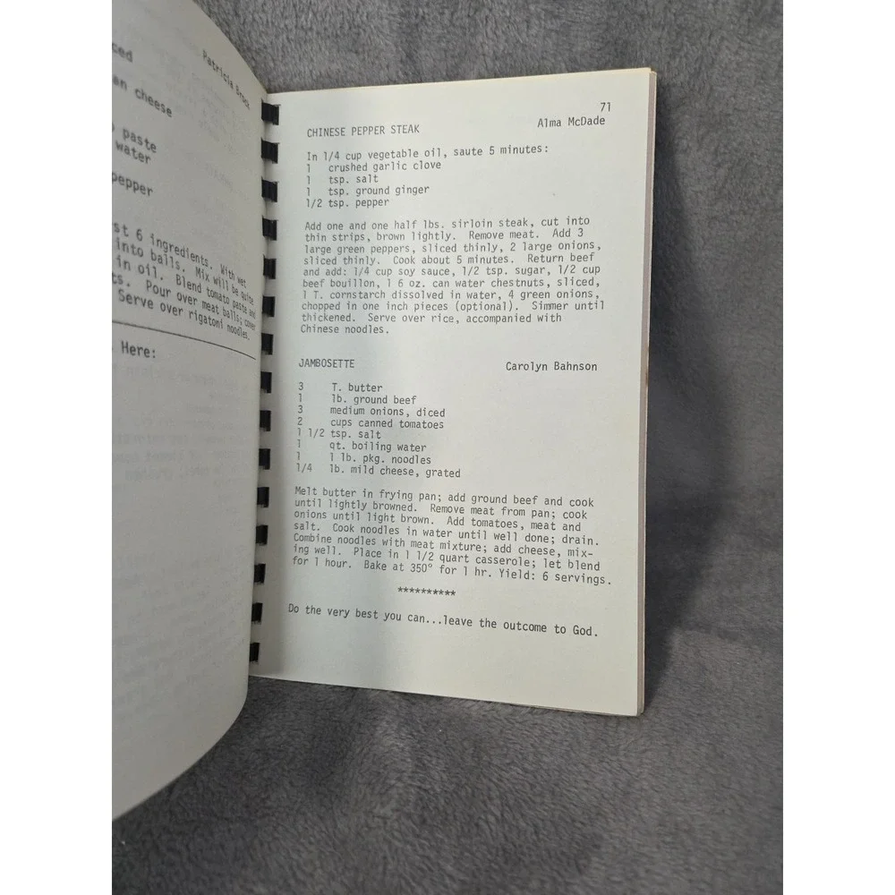 Glendale Heights UMC United Methodist Church Cookbook Durham,‎ NC 1973 LOCAL